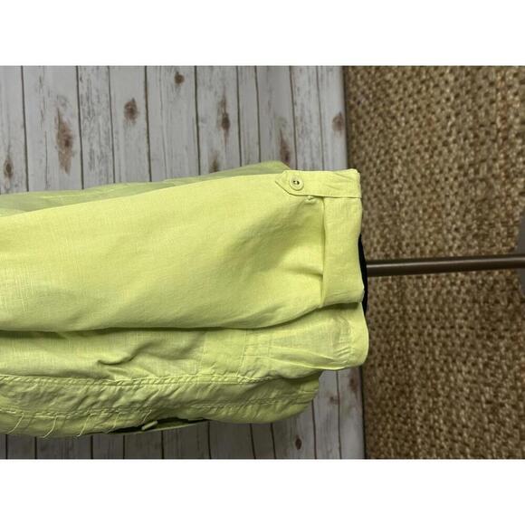 Chico's green linen mandarin collar long sleeve peplum jacket Size 0.5/Small/6 - Picture 6 of 10